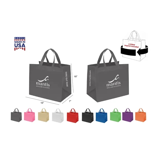 CUSTOM NON WOVEN TOTE - WRAP 4-SIDED PRINT INCLUDED... from ASI 30112 ACE Products