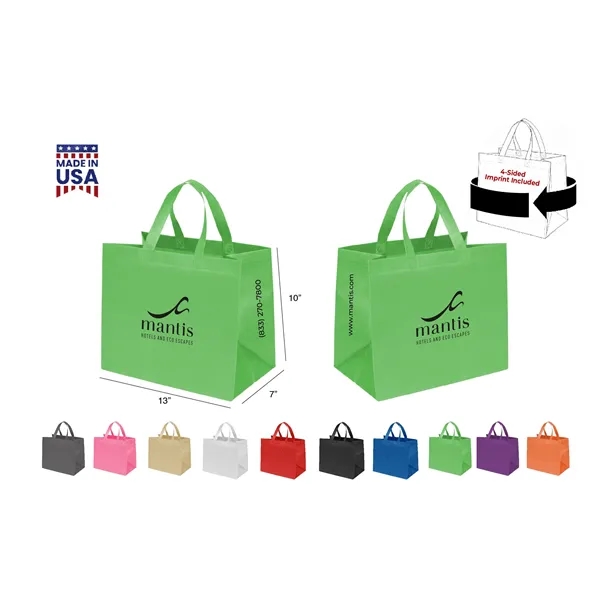 CUSTOM NON WOVEN TOTE - WRAP 4-SIDED PRINT INCLUDED... from ASI 30112 ACE Products