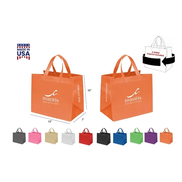 CUSTOM NON WOVEN TOTE - WRAP 4-SIDED PRINT INCLUDED... from ASI 30112 ACE Products