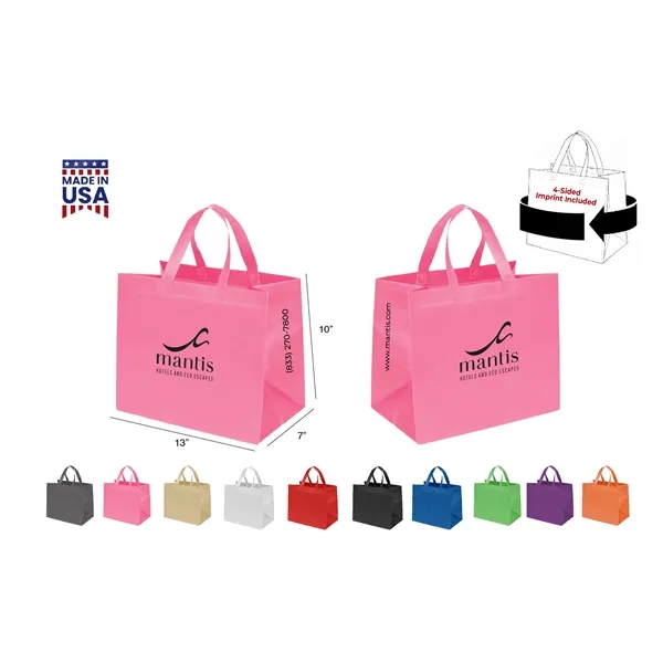 CUSTOM NON WOVEN TOTE - WRAP 4-SIDED PRINT INCLUDED... from ASI 30112 ACE Products