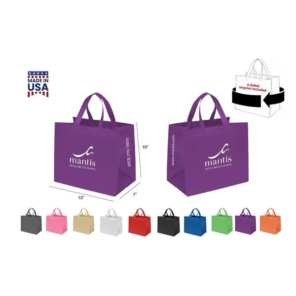 CUSTOM NON WOVEN TOTE - WRAP 4-SIDED PRINT INCLUDED... from ASI 30112 ACE Products