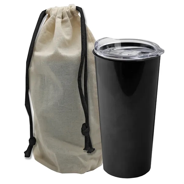 18 oz Explorer Metalike Tumbler with Slide-Lid in a Reusable Cotton... from ASI 40480 Koozie Group