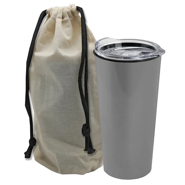 18 oz Explorer Metalike Tumbler with Slide-Lid in a Reusable Cotton... from ASI 40480 Koozie Group