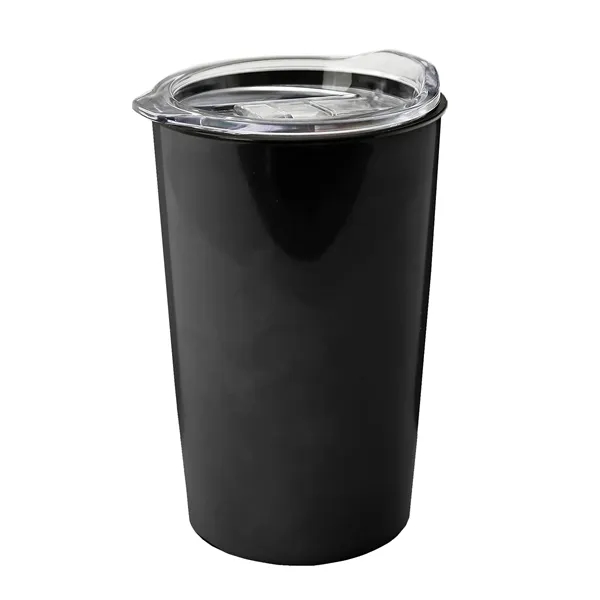 New 14 oz. Metalike Sentinel Tumbler with Clear Slide-Lid. Double-Wall Insulated... from ASI 40480 Koozie Group