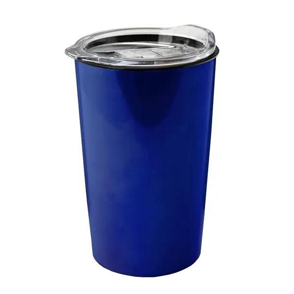 New 14 oz. Metalike Sentinel Tumbler with Clear Slide-Lid. Double-Wall Insulated... from ASI 40480 Koozie Group