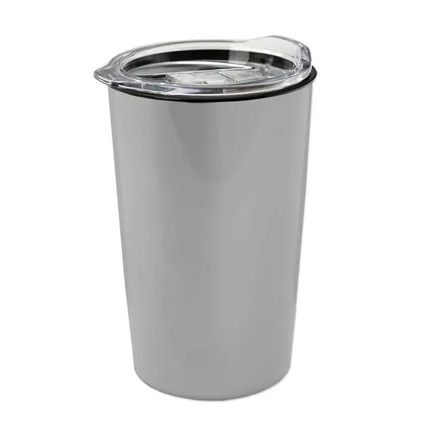 New 14 oz. Metalike Sentinel Tumbler with Clear Slide-Lid. Double-Wall Insulated... from ASI 40480 Koozie Group