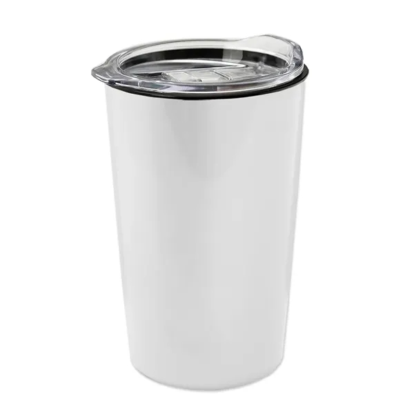 New 14 oz. Metalike Sentinel Tumbler with Clear Slide-Lid. Double-Wall Insulated... from ASI 40480 Koozie Group