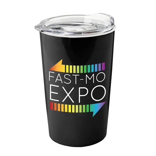 New 14 oz. Metalike Sentinel Tumbler with Clear Slide-Lid. Double-Wall Insulated... from ASI 40480 Koozie Group