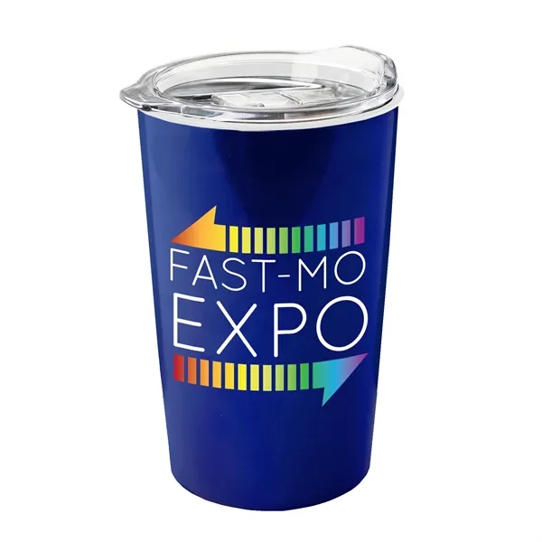 New 14 oz. Metalike Sentinel Tumbler with Clear Slide-Lid. Double-Wall Insulated... from ASI 40480 Koozie Group