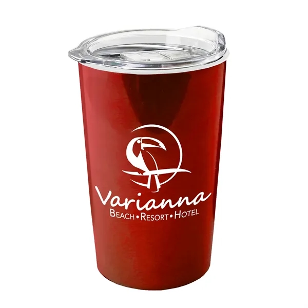 New 14 oz. Metalike Sentinel Tumbler with Clear Slide-Lid. Double-Wall Insulated... from ASI 40480 Koozie Group