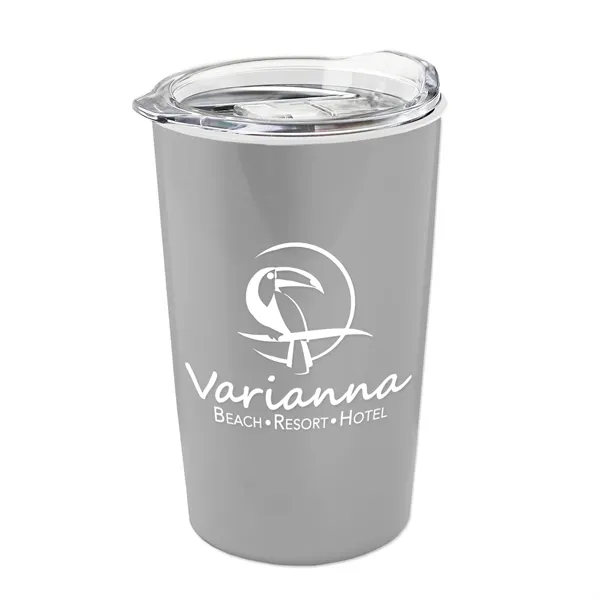 New 14 oz. Metalike Sentinel Tumbler with Clear Slide-Lid. Double-Wall Insulated... from ASI 40480 Koozie Group
