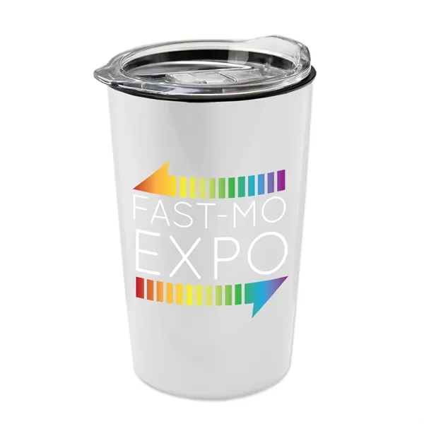 New 14 oz. Metalike Sentinel Tumbler with Clear Slide-Lid. Double-Wall Insulated... from ASI 40480 Koozie Group