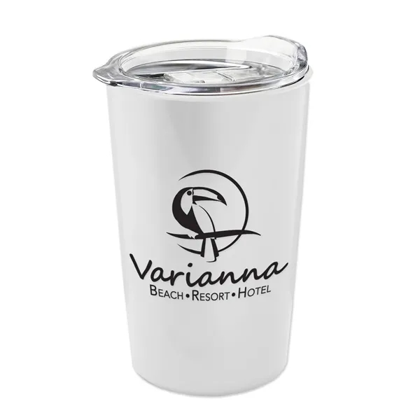 New 14 oz. Metalike Sentinel Tumbler with Clear Slide-Lid. Double-Wall Insulated... from ASI 40480 Koozie Group