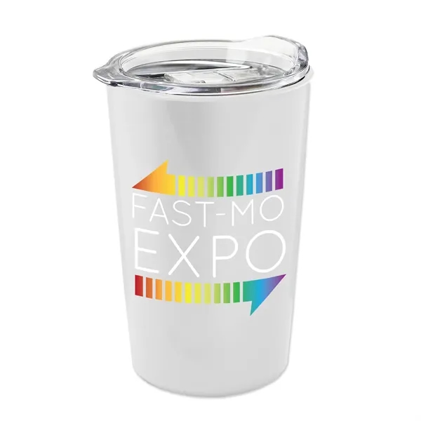 New 14 oz. Metalike Sentinel Tumbler with Clear Slide-Lid. Double-Wall Insulated... from ASI 40480 Koozie Group