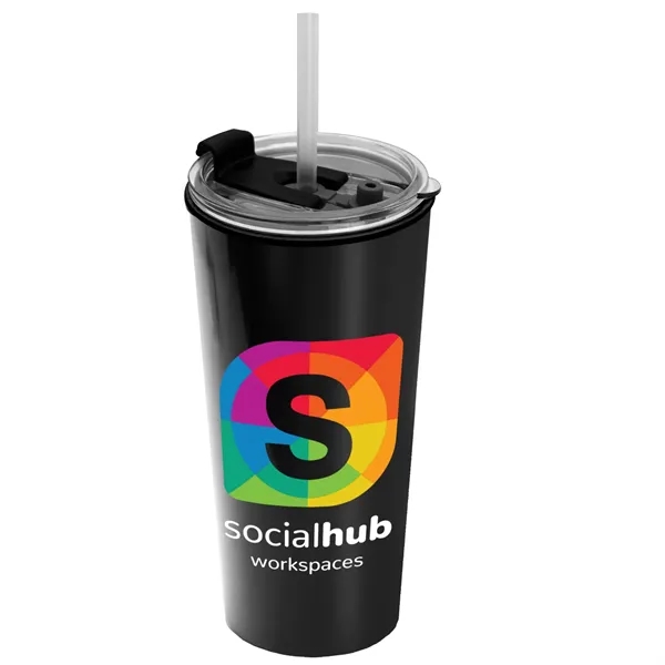 18 oz. Double-Wall Insulated Travel/ Coffee Cup with 2-in-1 Flip and... from ASI 40480 Koozie Group