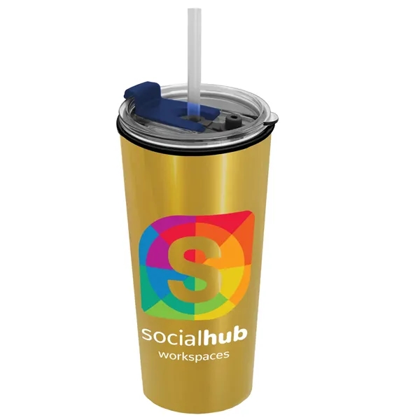 18 oz. Double-Wall Insulated Travel/ Coffee Cup with 2-in-1 Flip and... from ASI 40480 Koozie Group