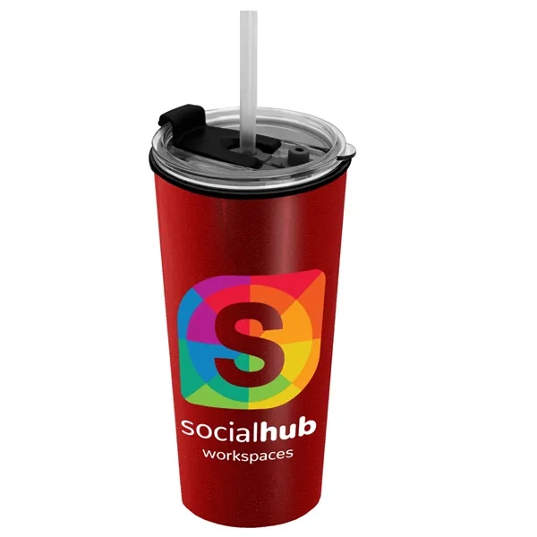 18 oz. Double-Wall Insulated Travel/ Coffee Cup with 2-in-1 Flip and... from ASI 40480 Koozie Group