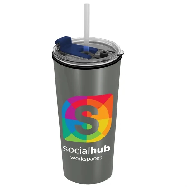18 oz. Double-Wall Insulated Travel/ Coffee Cup with 2-in-1 Flip and... from ASI 40480 Koozie Group