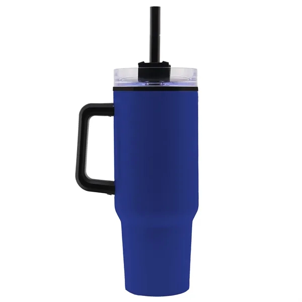 40 oz. Extra Large Stainless Steel Mug with Handle and Straw... from ASI 40480 Koozie Group