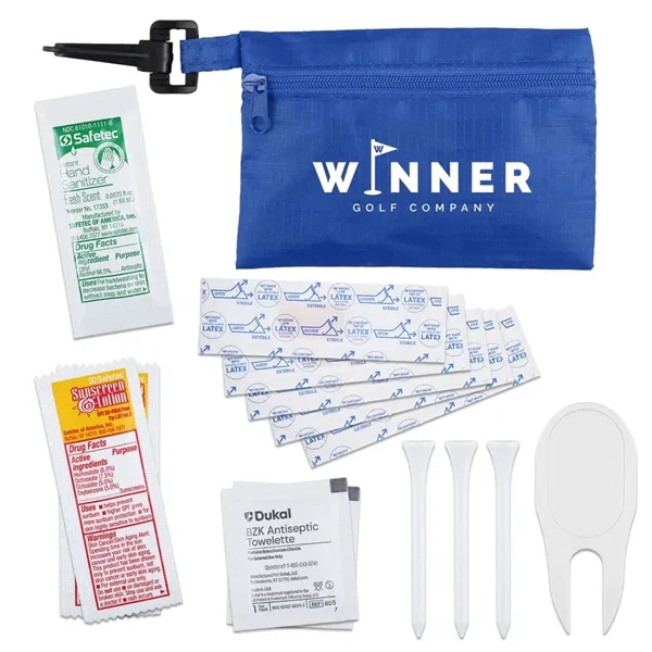 Golf first aid kit in a zip tote with clip for... from ASI 52840 Evans Manufacturing