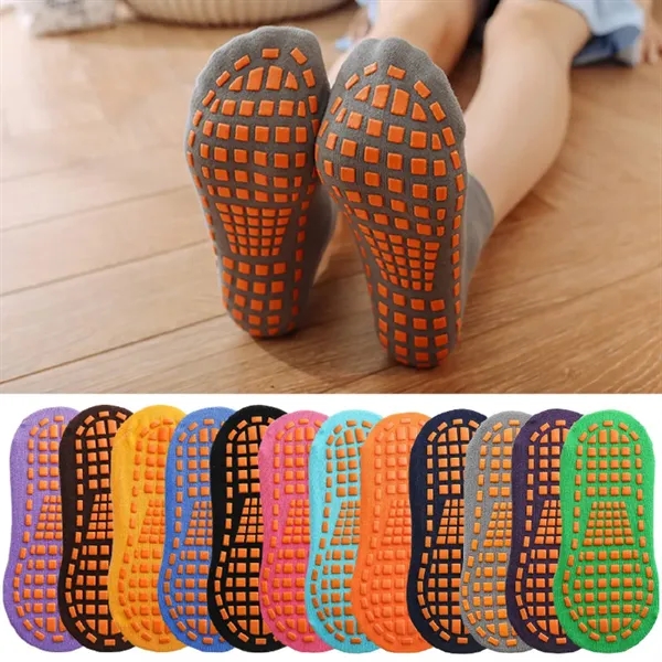 Anti slip cotton trampoline socks plus full color heat transfer on... from ASI 37218 Athena Promo (tm)
