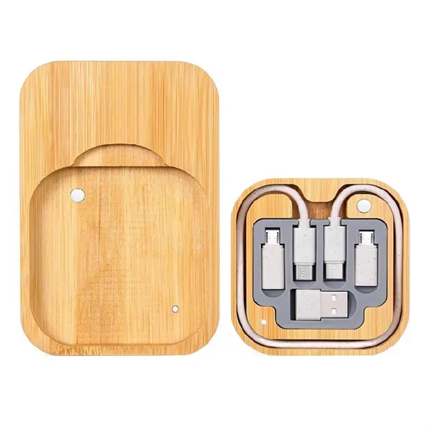 15W wireless charging desk organizer with cable kit made of bamboo... from ASI 37218 Athena Promo (tm)