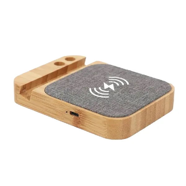15W wireless charging desk organizer with cable kit made of bamboo... from ASI 37218 Athena Promo (tm)