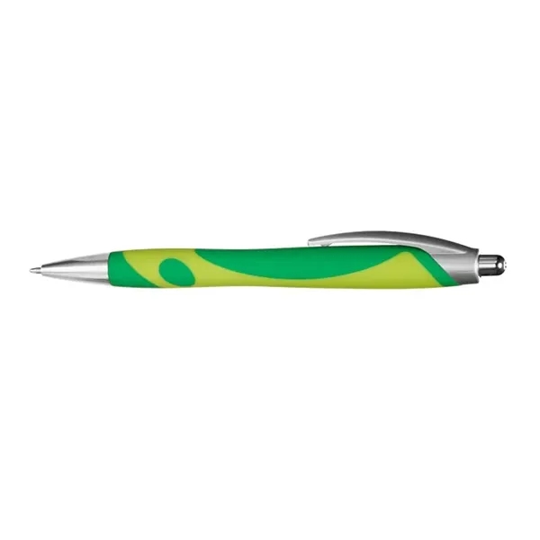 Rubber barrel pen with groovy design.... from ASI 39552 BEL Promo