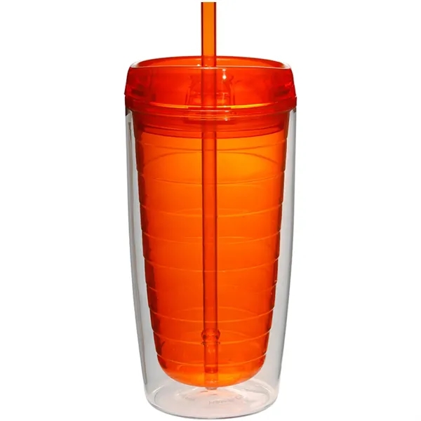 Econo 16 oz. double wall tumbler with lid and straw.... from ASI 39552 BEL Promo