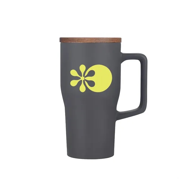 18 oz. Ceramic Mug With Wood Lid... from ASI 31517 Admart Products