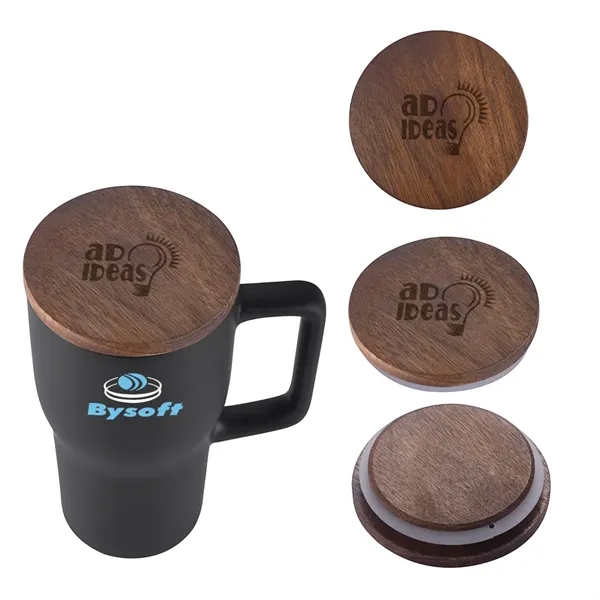 18 oz. Ceramic Mug With Wood Lid... from ASI 31517 Admart Products