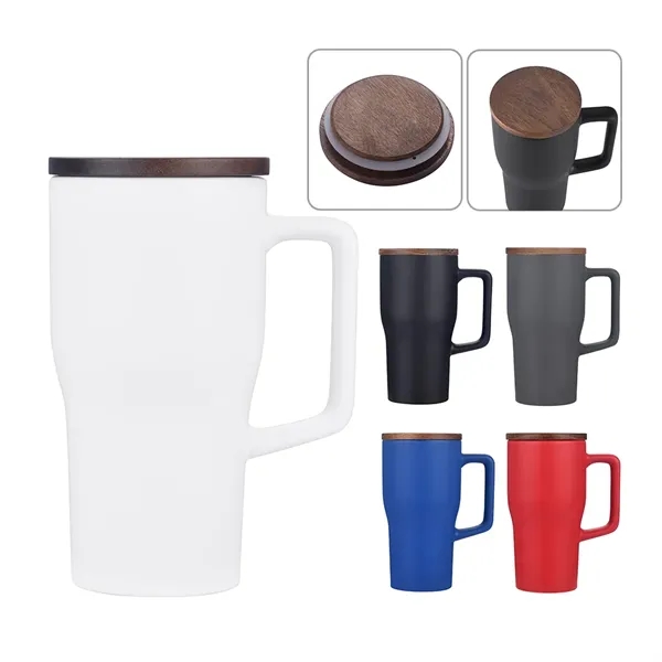 18 oz. Ceramic Mug With Wood Lid... from ASI 31517 Admart Products