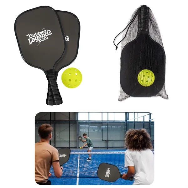 Regulation size and weight pickleball set with two paddles and one... from ASI 52710 Lincoln Line