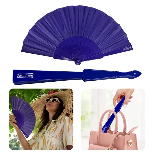 Polyester accordion fan collapses into the handle for on the go... from ASI 52710 Lincoln Line