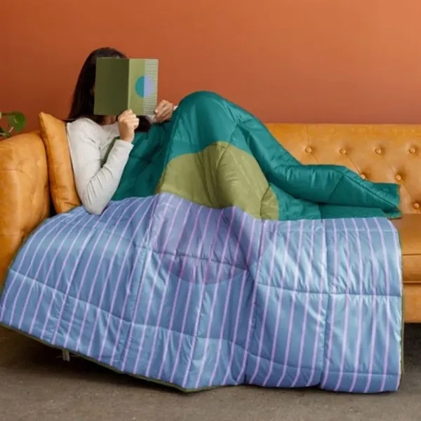 This Soft Block Large Blanket is our inside-only, stay-a-while kind of... from ASI 74710 Numo