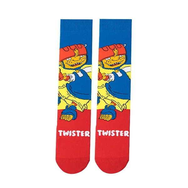 Cartoon character adult cotton socks plus full color heat transfer on... from ASI 37218 Athena Promo (tm)
