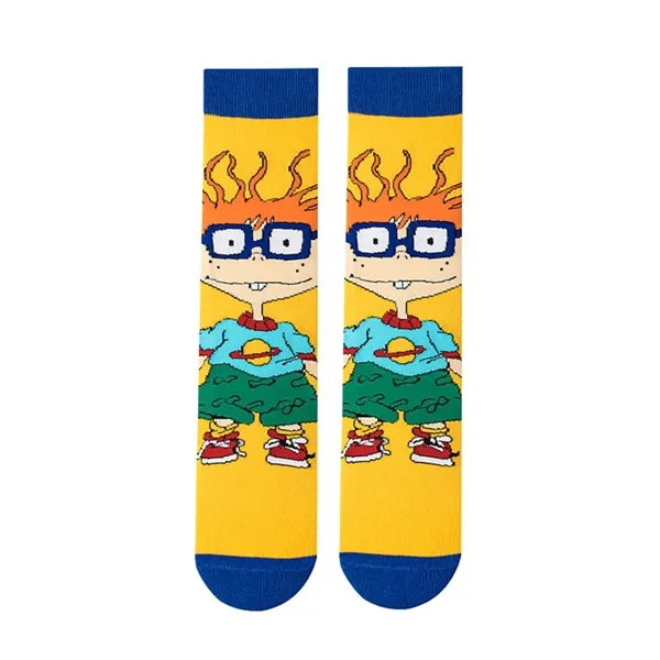 Cartoon character adult cotton socks plus full color heat transfer on... from ASI 37218 Athena Promo (tm)