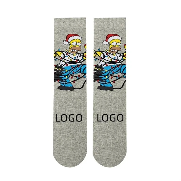 Cartoon character adult cotton socks plus full color heat transfer on... from ASI 37218 Athena Promo (tm)