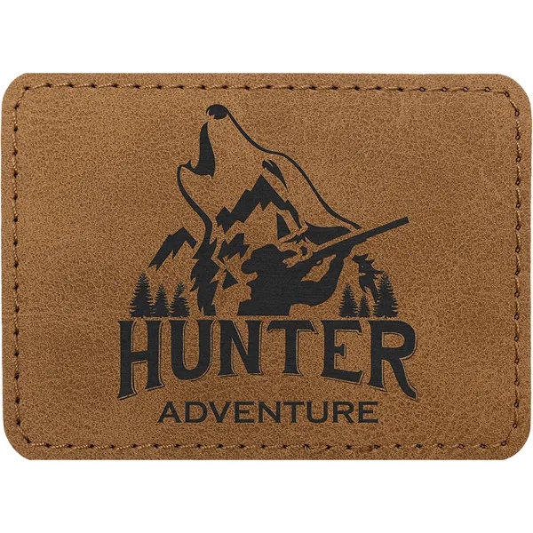 3.5" x 2.5" x 1/16" rectangular PU Creekside leatherette garment patch.... from ASI 74601 Calico