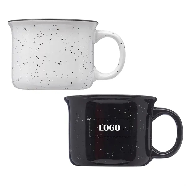 Tin cup style speckled ceramic coffee mug of 7.5 oz capacity... from ASI 37218 Athena Promo (tm)
