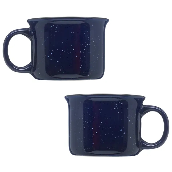 Tin cup style speckled ceramic coffee mug of 7.5 oz capacity... from ASI 37218 Athena Promo (tm)