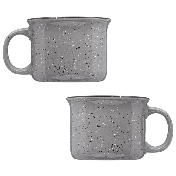 Tin cup style speckled ceramic coffee mug of 7.5 oz capacity... from ASI 37218 Athena Promo (tm)