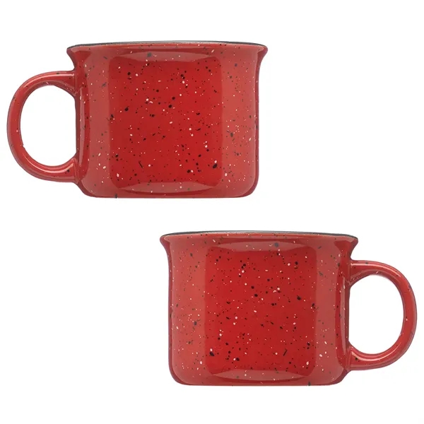Tin cup style speckled ceramic coffee mug of 7.5 oz capacity... from ASI 37218 Athena Promo (tm)