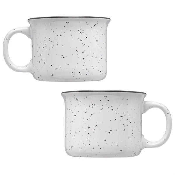 Tin cup style speckled ceramic coffee mug of 7.5 oz capacity... from ASI 37218 Athena Promo (tm)