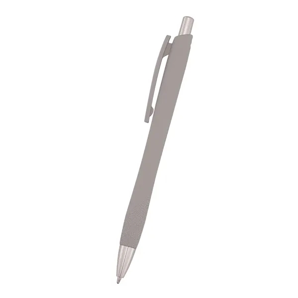 Plunger-action pen measuring 5 1/2" with a smooth rubber finish and... from ASI 61125 Hit Promotional Products / Hit®