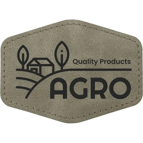 3.5" x 2.5" x 1/16" Hexagon PU Creekside leatherette garment patch.... from ASI 74601 Calico