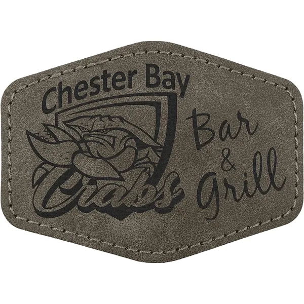 3.5" x 2.5" x 1/16" Hexagon PU Creekside leatherette garment patch.... from ASI 74601 Calico