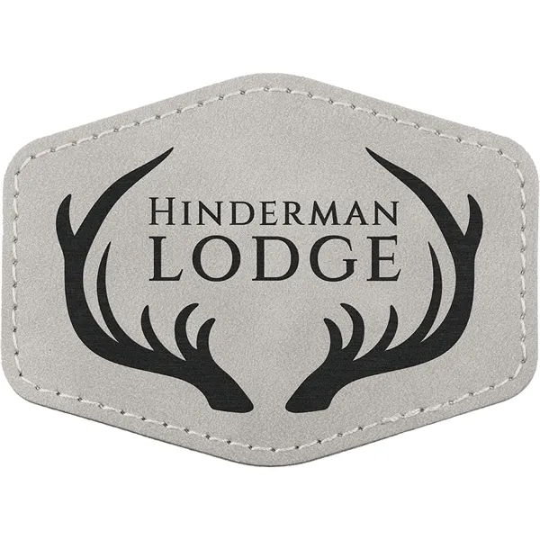 3.5" x 2.5" x 1/16" Hexagon PU Creekside leatherette garment patch.... from ASI 74601 Calico