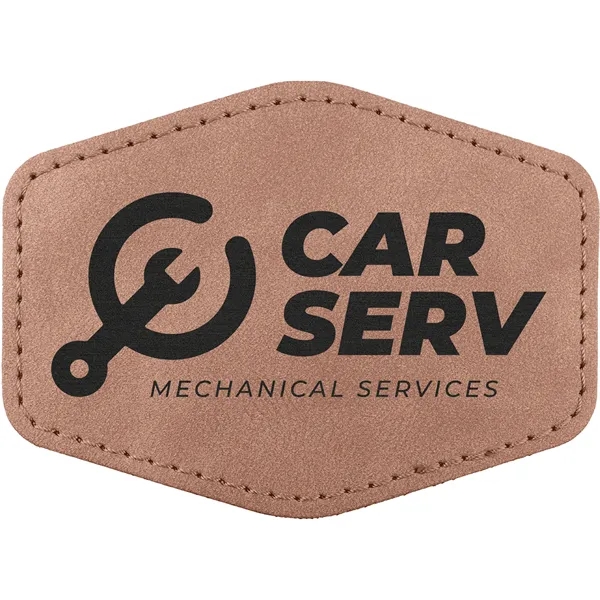 3.5" x 2.5" x 1/16" Hexagon PU Creekside leatherette garment patch.... from ASI 74601 Calico