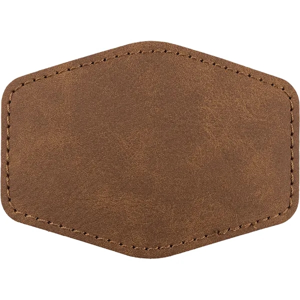 3.5" x 2.5" x 1/16" Hexagon PU Creekside leatherette garment patch.... from ASI 74601 Calico